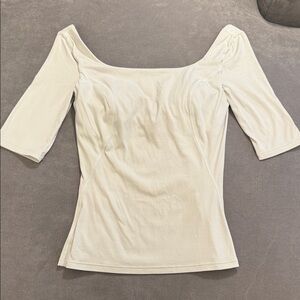 lululemon athletica Cream Off-Shoulder Short Sleeve Top
